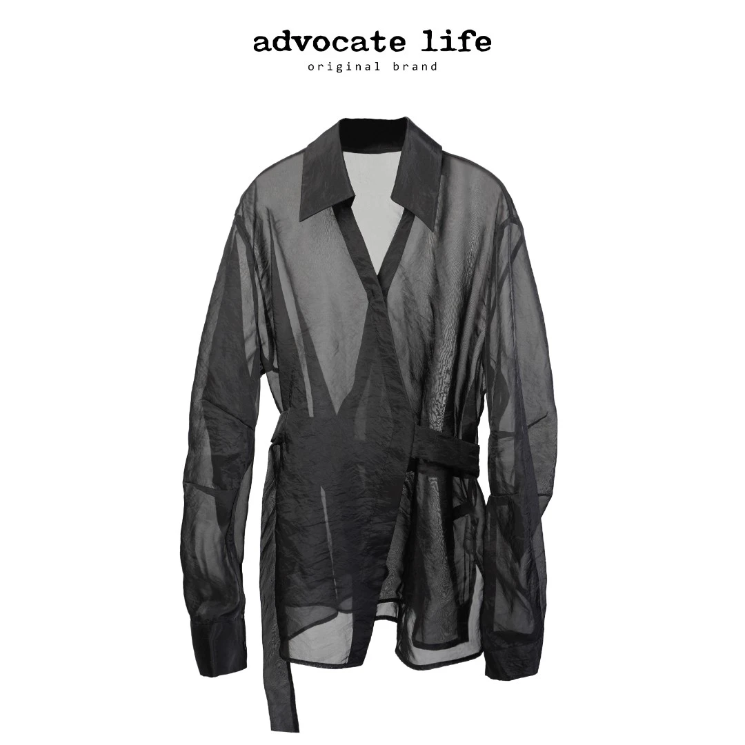 生活主张Advocatelife 2025新品百搭衬衫轻薄黑色外套 HQ121356