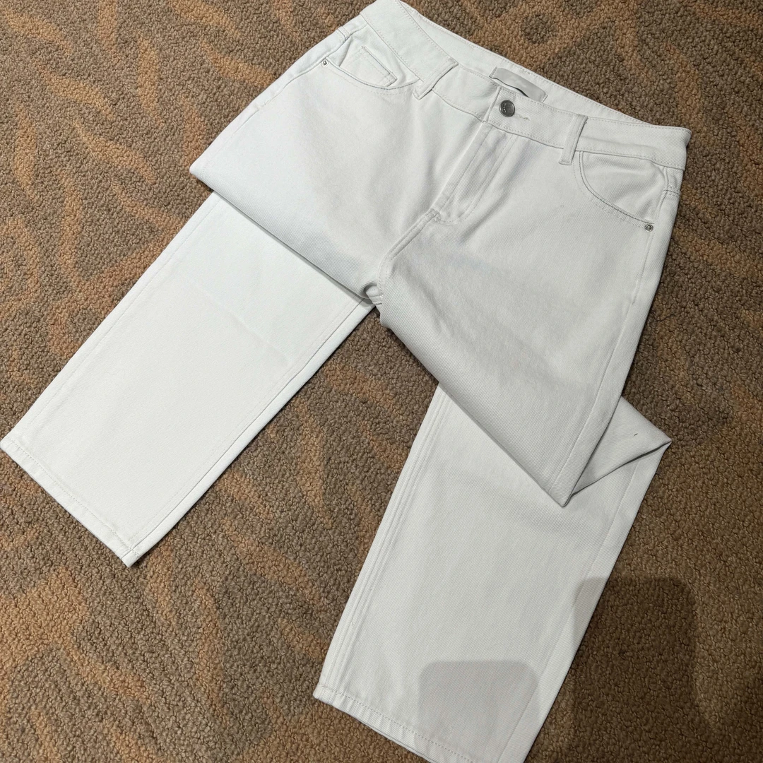 【绵绵雪意】天丝九分烟管裤时尚休闲气质百搭白色显瘦牛仔裤子女