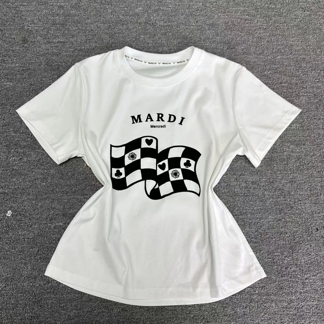 深圳南油高货新款小旗MI字母简约T恤