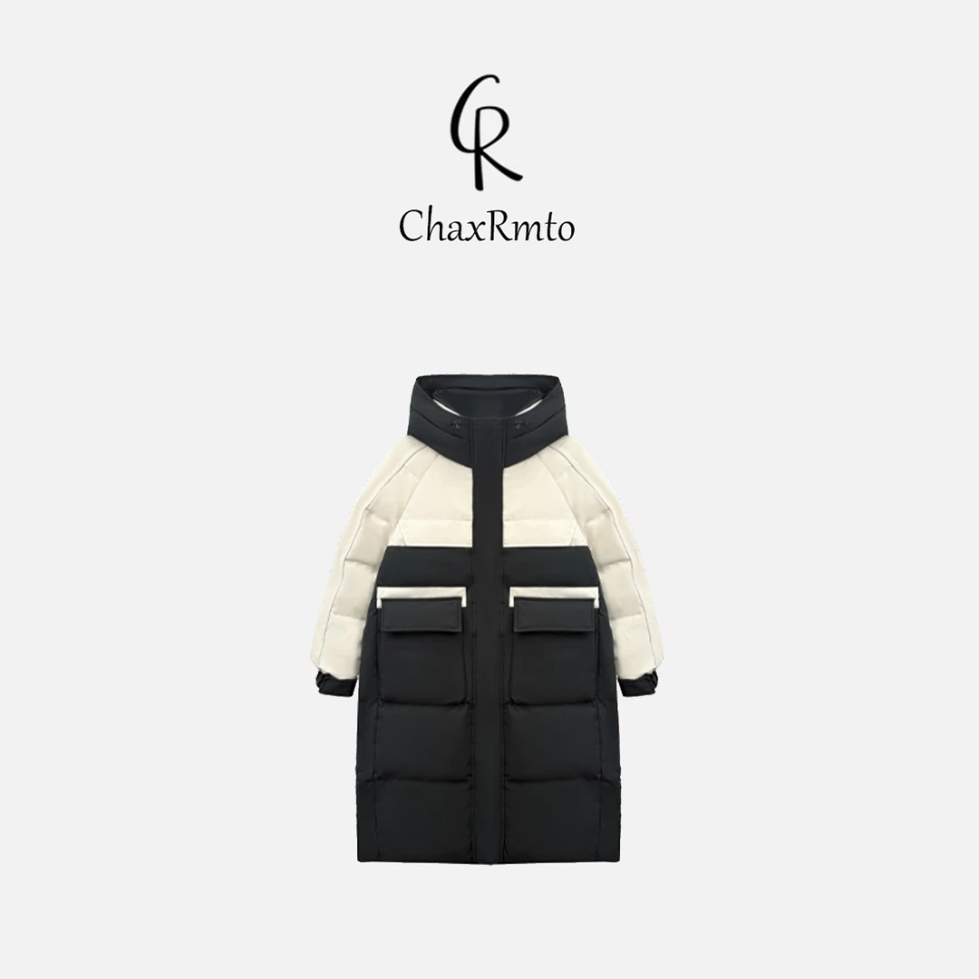 ChaxRmto “熊猫”冬季时尚百搭款韩式保暖中长款羽绒服 斯斯FS0213