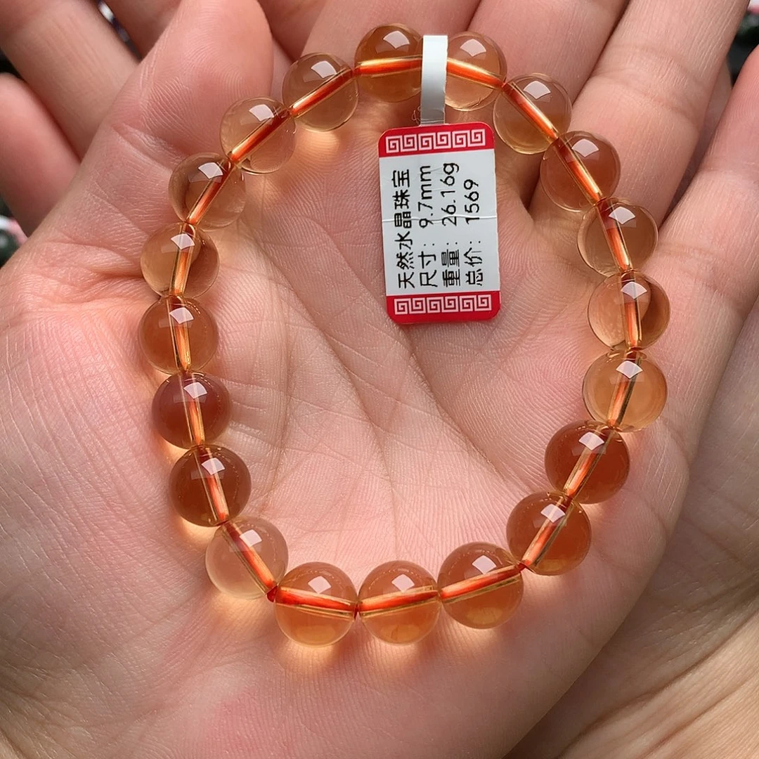 水晶手串未镶嵌黄水晶9.7