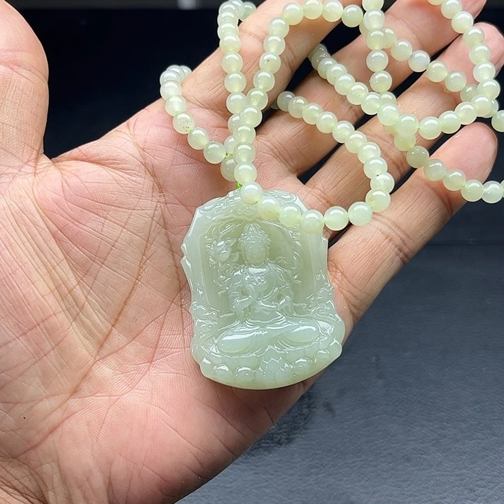 熊***二未镶嵌手链和田玉（糖玉）新疆和田玉观音吊坠