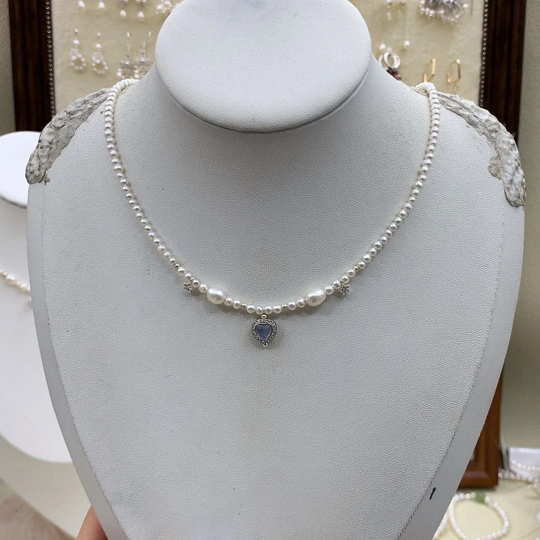 淡水珍珠耳饰银S925镶嵌