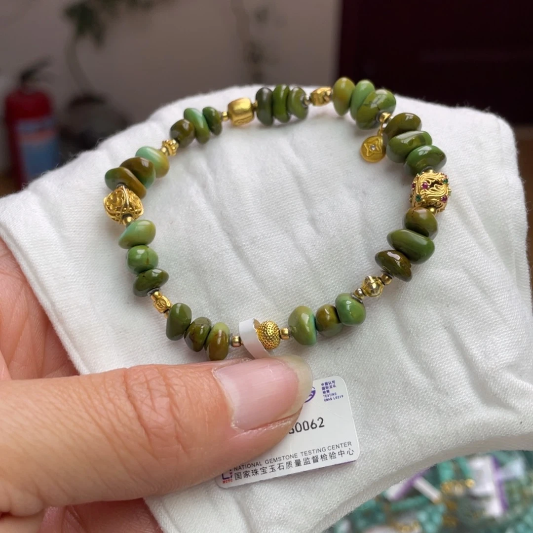 绿松石手链银S925镶嵌森**弟
