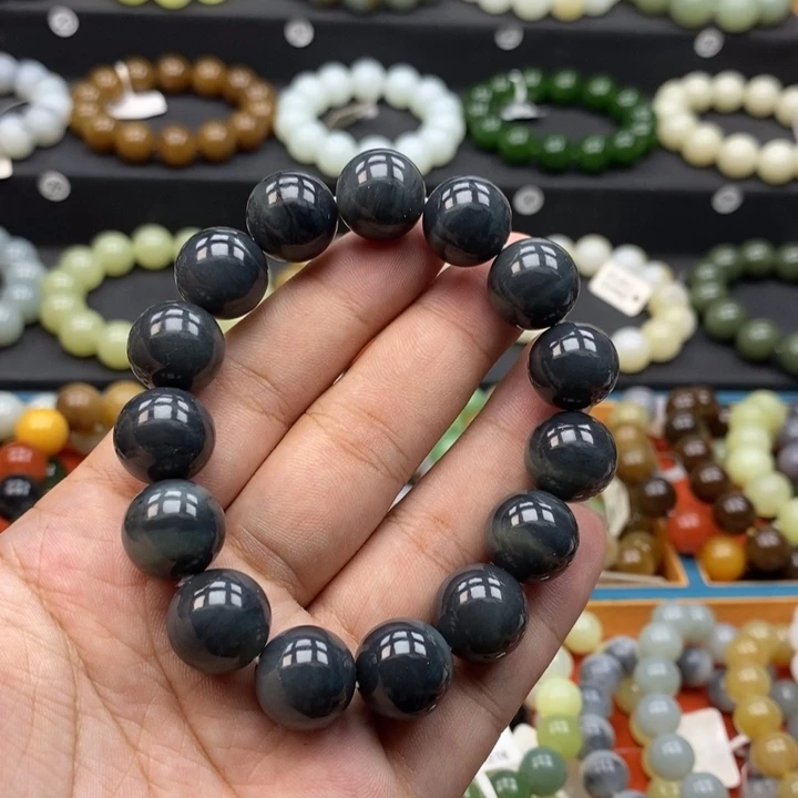 未镶嵌手串和田玉Q卡14青花