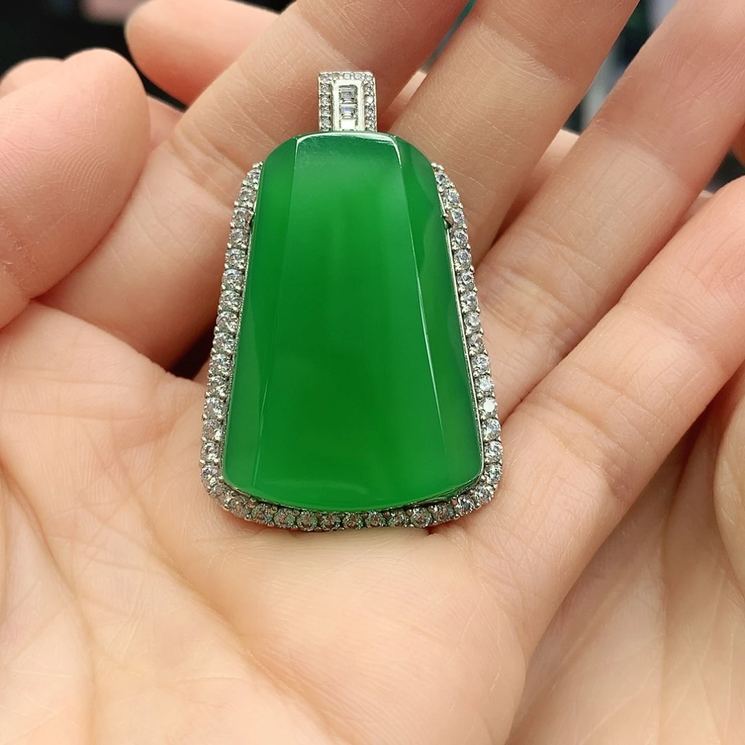 银S925镶嵌吊坠玛瑙/玉髓