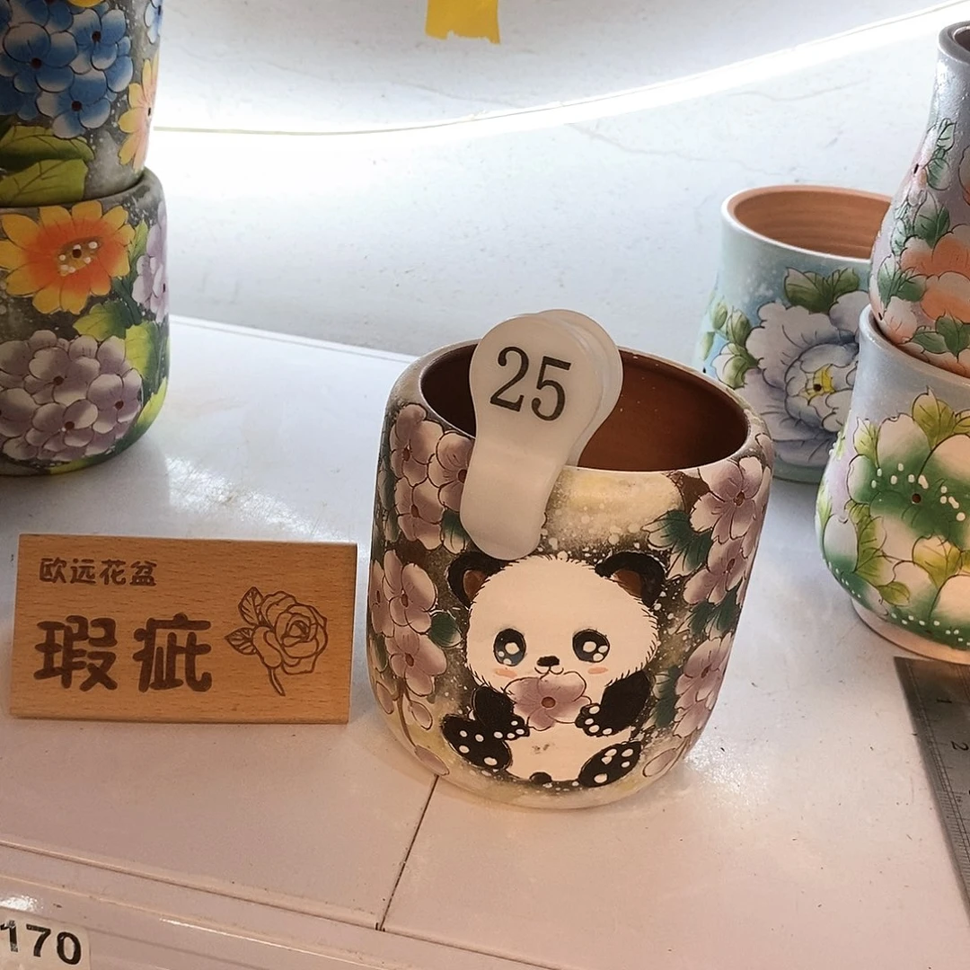 花盆紫砂红陶手绘花盆