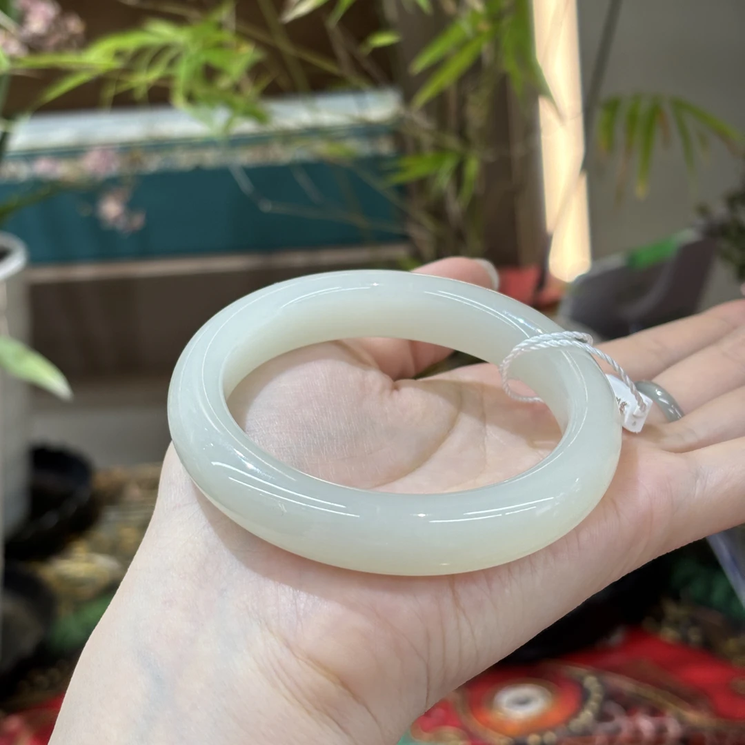 121808wm和田玉青海料晴水手镯约57.8圈口65.4克