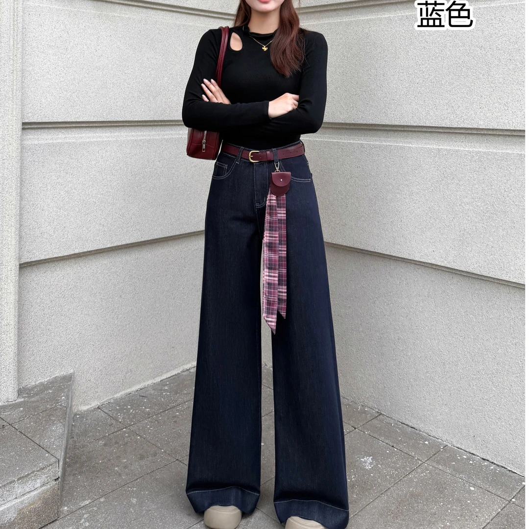 【猫宁云裳】新款高腰百搭大A筒牛仔裤MNYS-XS18866