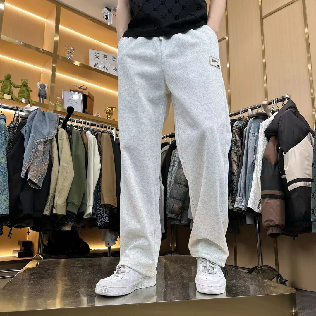 【有褶皱】春季新款潮流直筒休闲裤1828