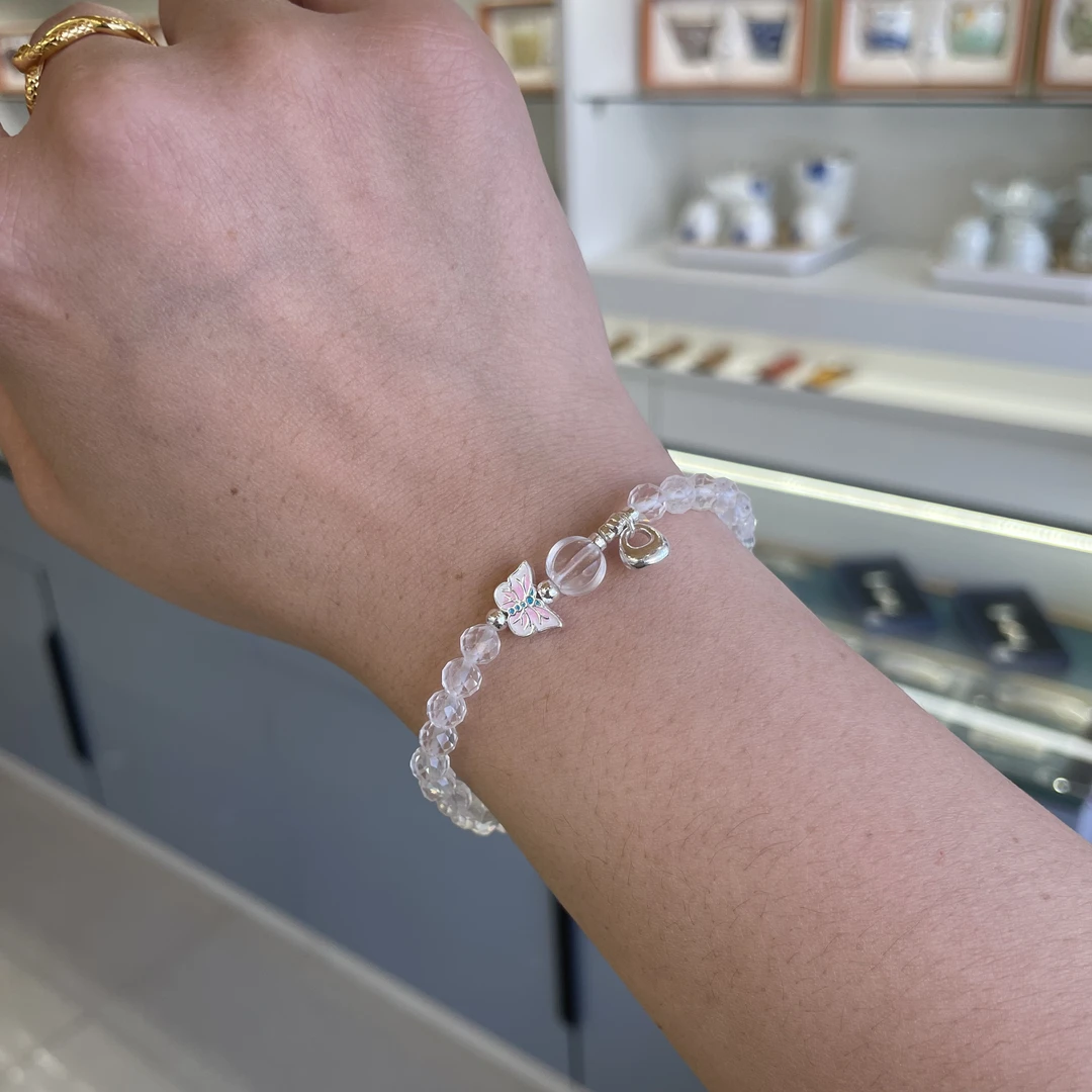 925银手链 手链 时来运转 手工气质白色时尚百搭