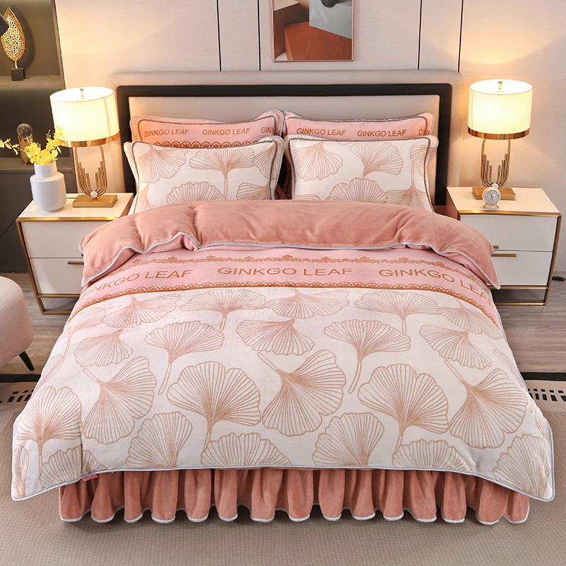 秋冬新款牛奶绒床单款四件套加厚保暖双面绒柔软细腻绒被床上用品