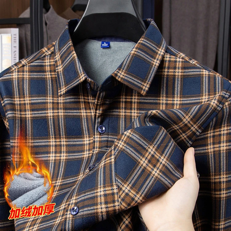 【龙爵】正品售卖休闲百搭休闲百搭加绒衬衫5528