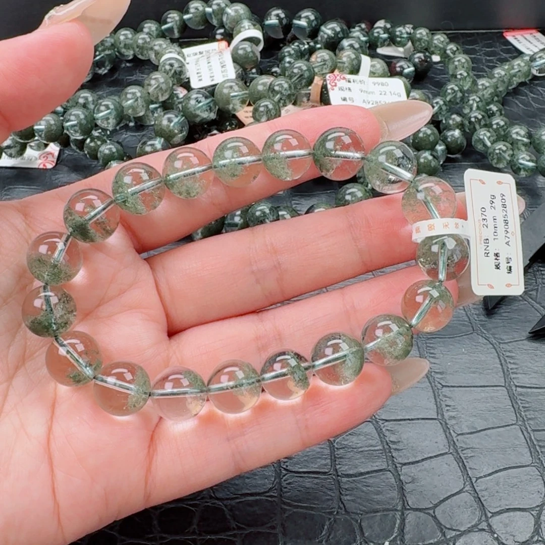 未镶嵌手链水晶绿幽灵聚宝盆10mm