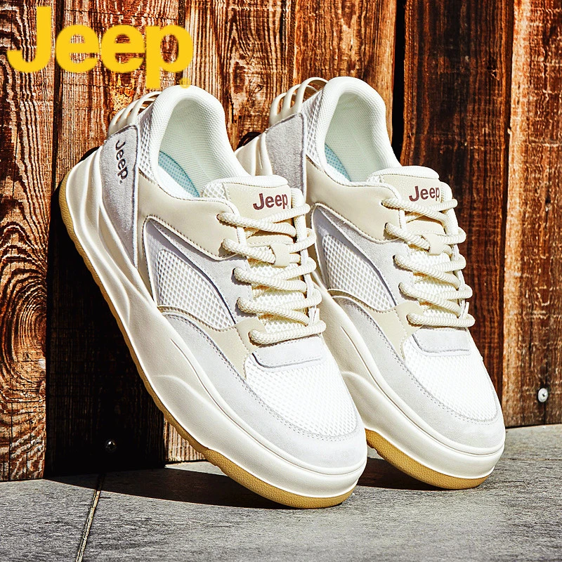 jeep吉普板鞋男鞋秋季透气2025新款空军爆款一号休闲小白鞋子男士