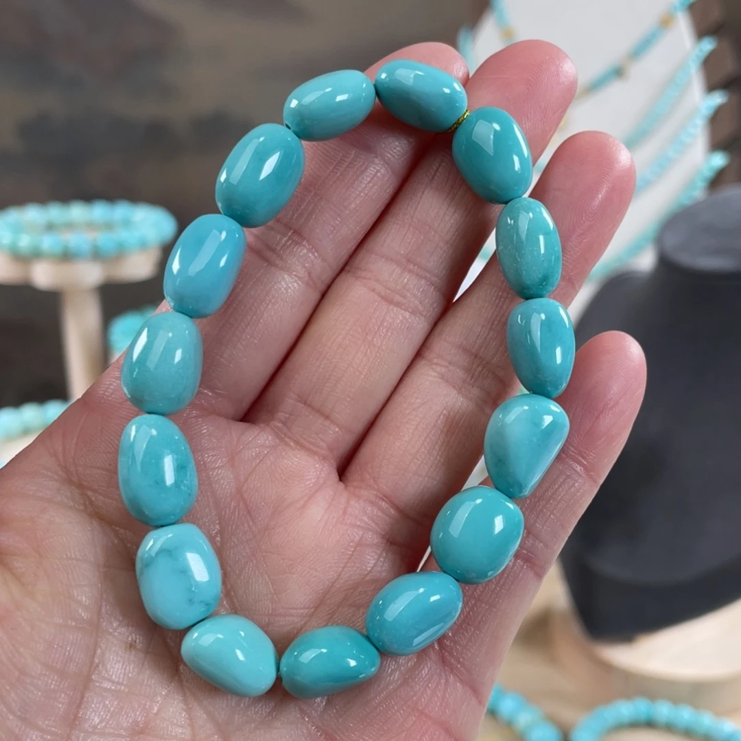 绿松石未镶嵌套链9+精品糖豆手串