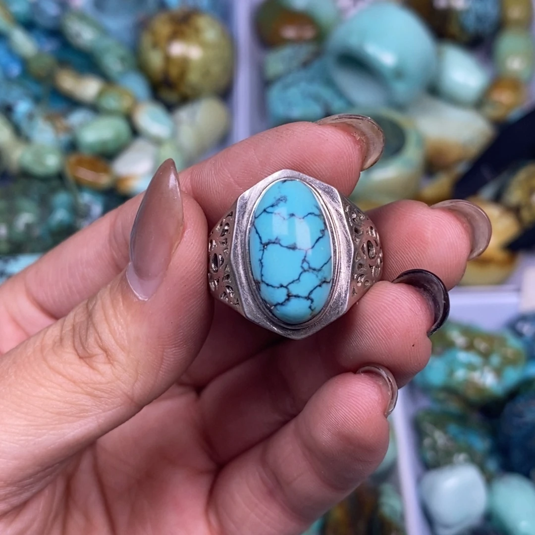 绿松石银S925镶嵌挂件