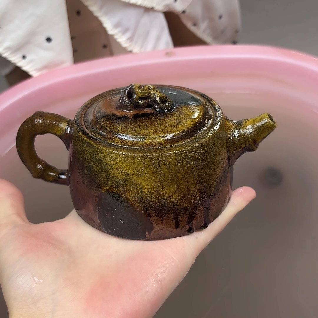 茶壶紫砂柴烧紫砂天青窑宝