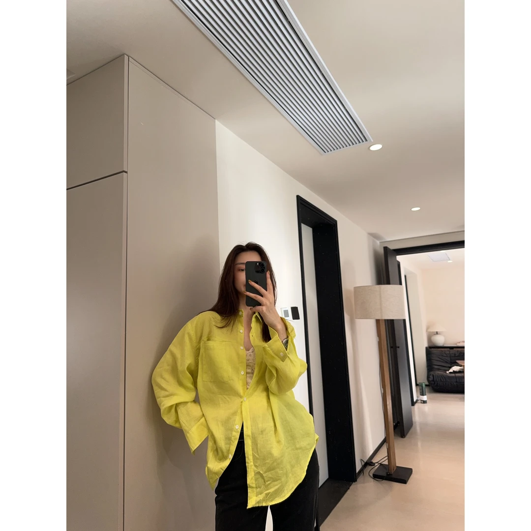 ［IAMMEIYA］-大骨架穿搭 100%苎麻衬衫580356