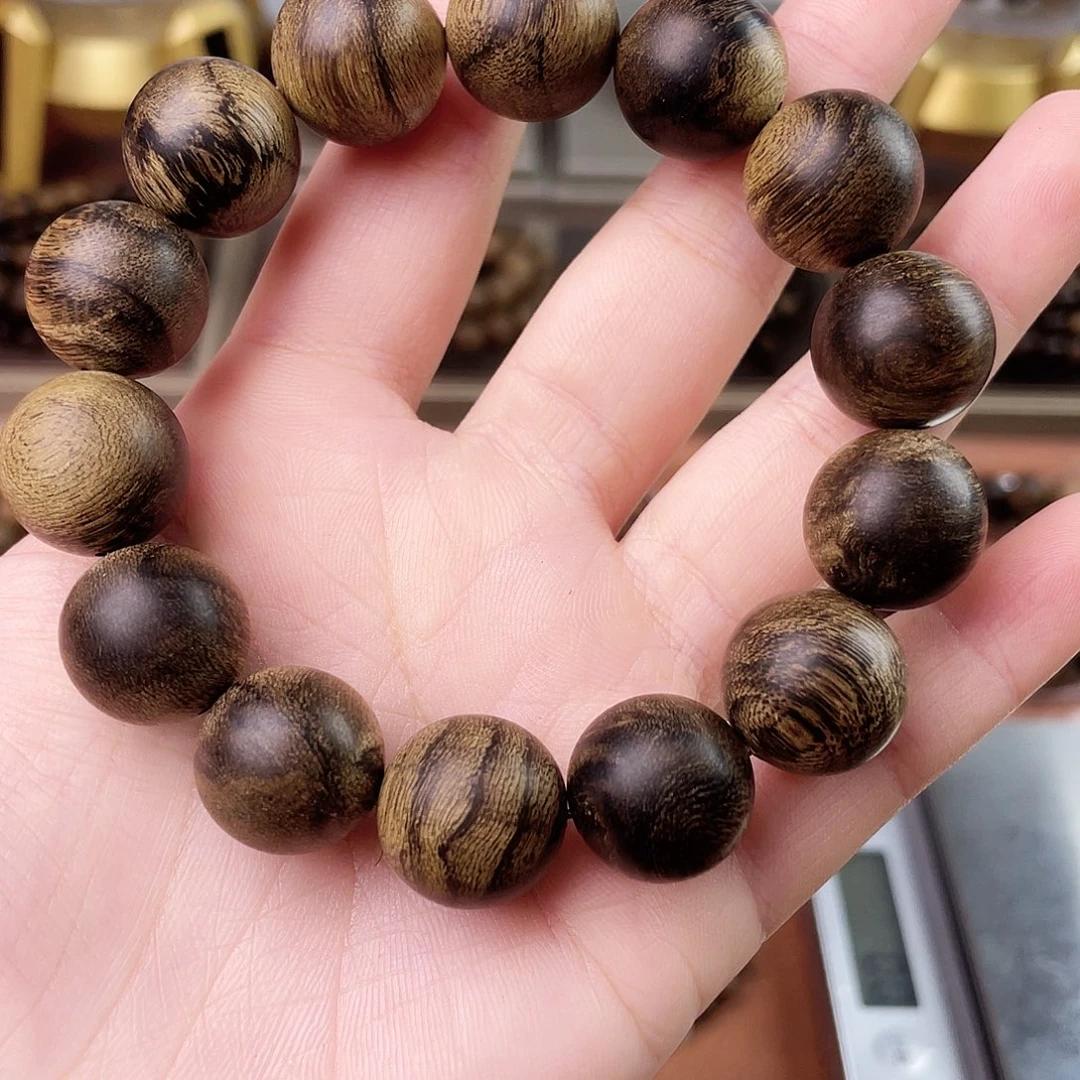 沉香手串越南芽庄白奇楠瘤疤虎斑纹