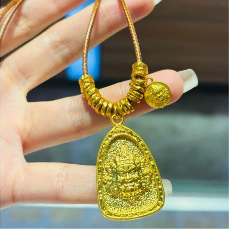 【水贝黄金 双11特惠】足金999国潮双财神三角牌黄财神锤纹盘缠礼物