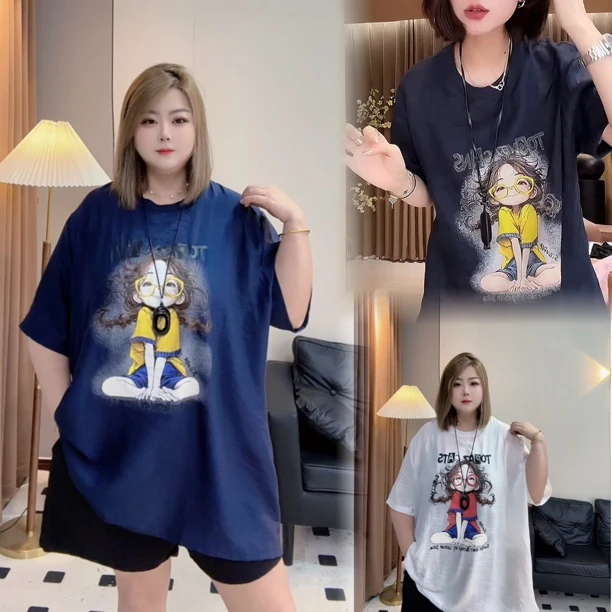 中长款上衣女遮屁股2025新款胖mm显瘦遮肉夏季减龄超薄雪纺衫T恤