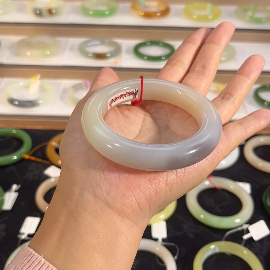 和田玉未镶嵌手镯  「紫粉」芋泥奶香紫