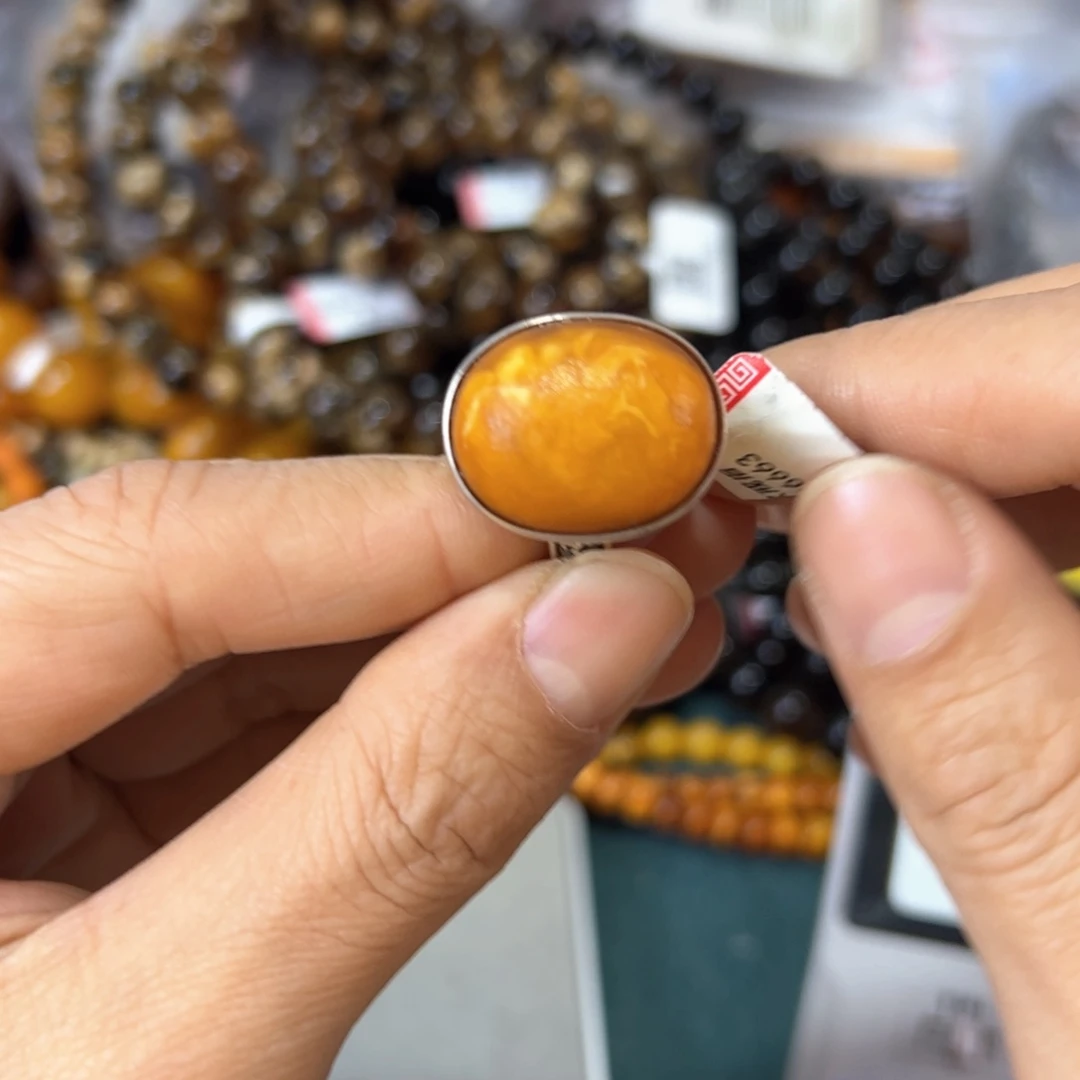 琥珀珠宝奇石银S925镶嵌387