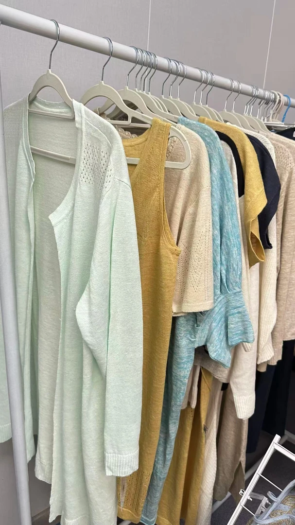 山西绿洲汉麻针织衫夏季女T恤衫短袖背心裙子定制百搭女士