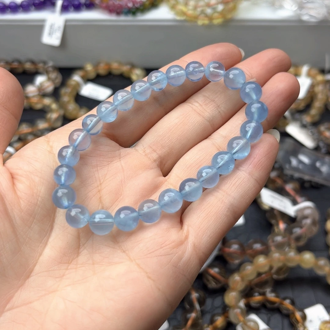 帽***希未镶嵌手链海蓝宝石天然