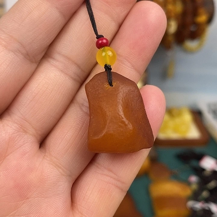 未镶嵌蜜蜡裸石手机挂件