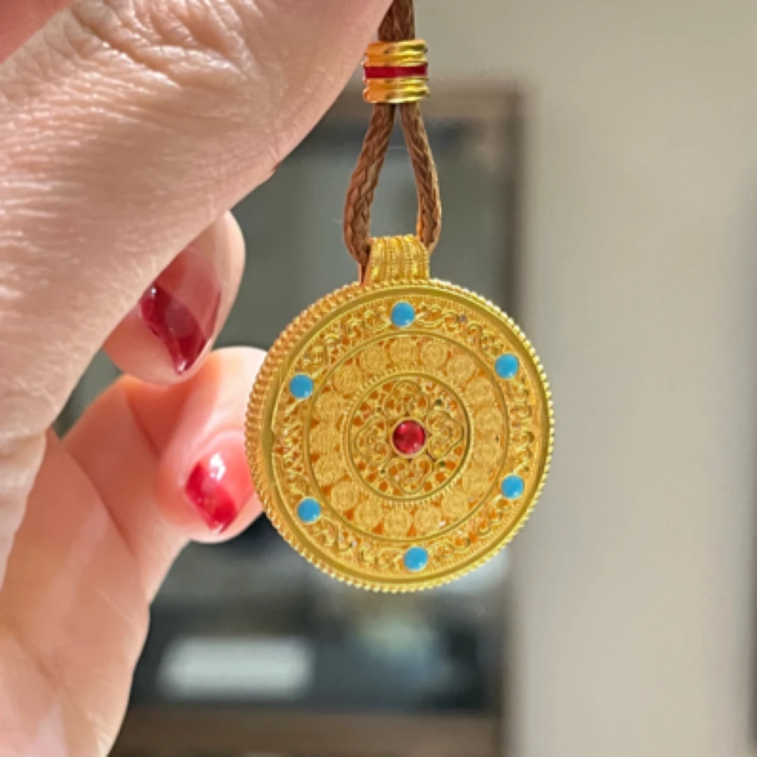 足金法郎彩八宝罗盘