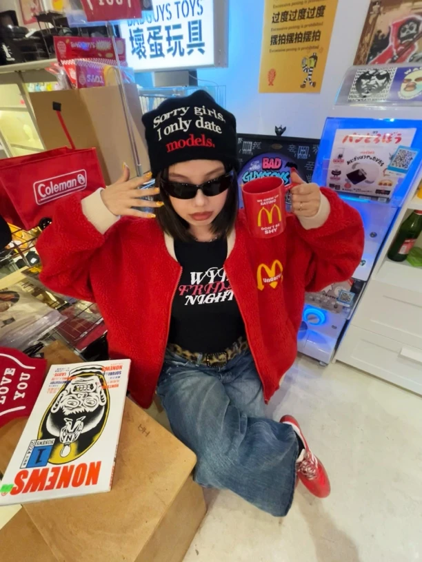 WCC操牌时装Sorrygirls我只和模特约会堆堆帽毛线帽显脸小冷帽