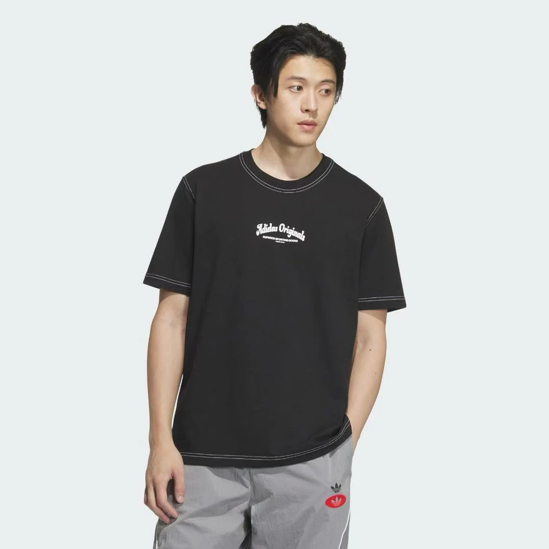 adidas/阿迪达斯 【门店同款】三叶草男子休闲运动短袖T恤 JX2632