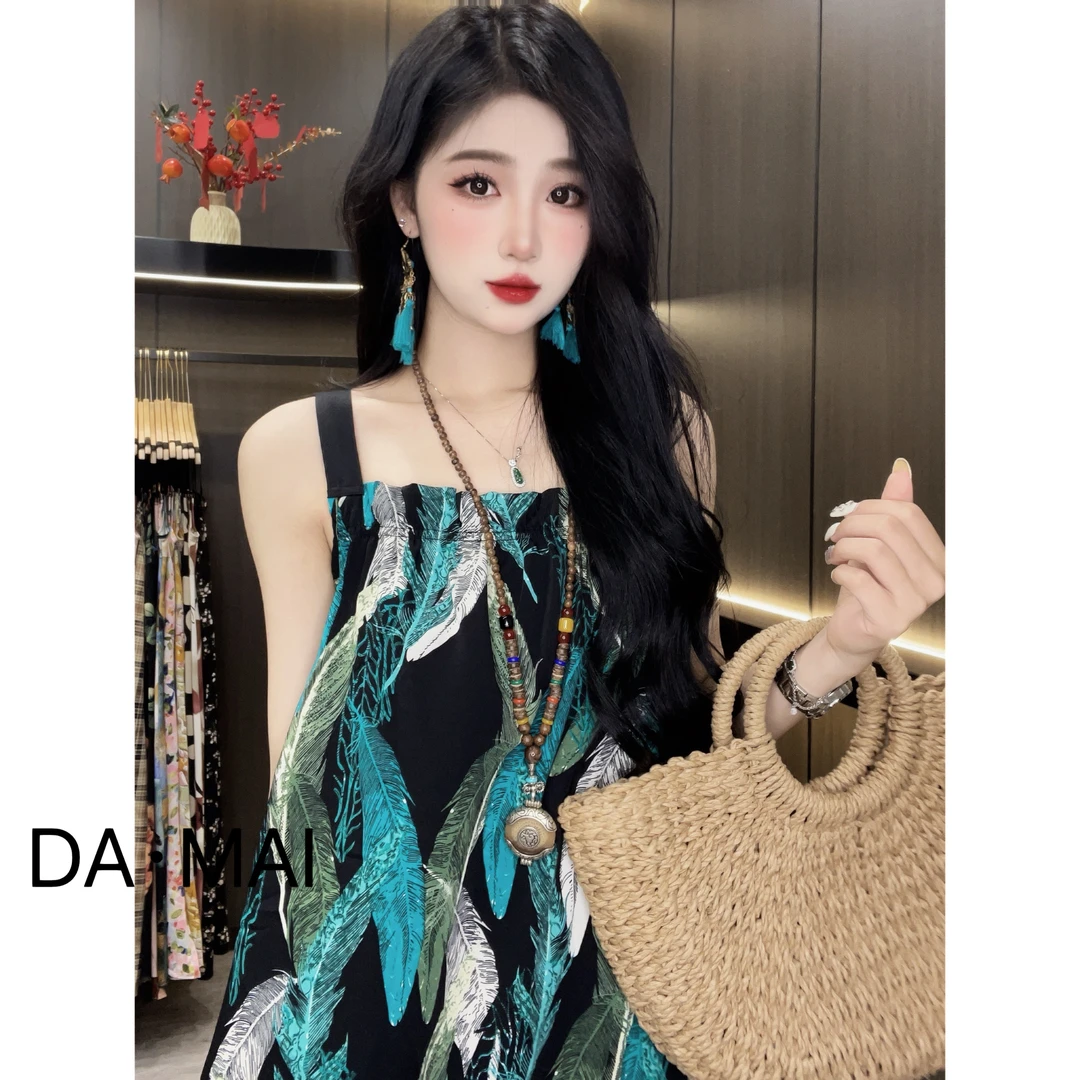 DA.MAI-2025女款轻奢宽松长裙春夏缎料无袖气质时尚连衣裙