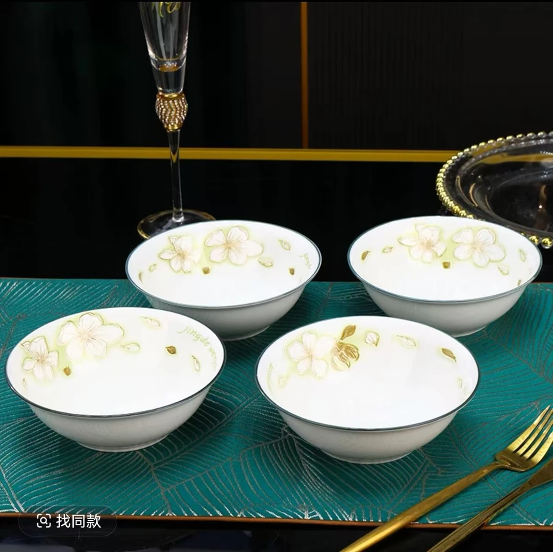 4只装6英寸黄金叶斗笠碗面碗吃螺蛳粉碗粥碗