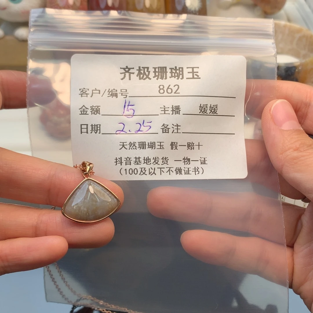 硅化珊瑚（珊瑚玉）颈饰合金薛***甜