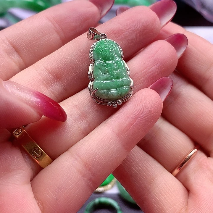 颈饰银S925镶嵌翡翠翡翠