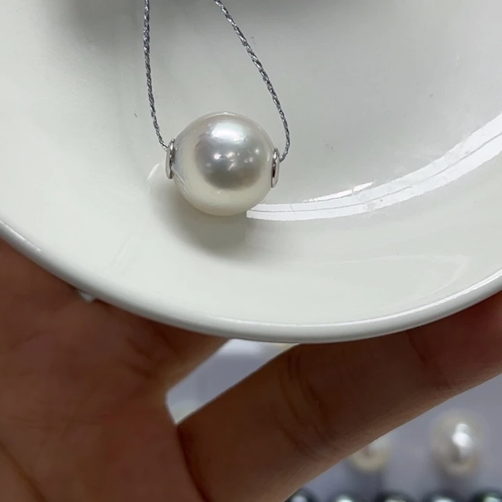 吊坠(不含链)银S925镶嵌海水珍珠11-12mm45号