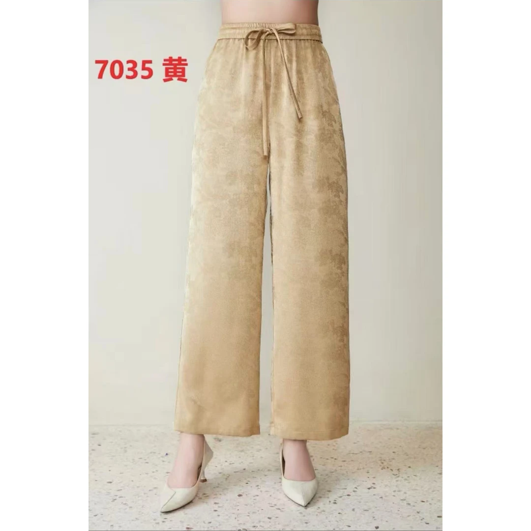 7035夏季新中式提花直筒休闲裤