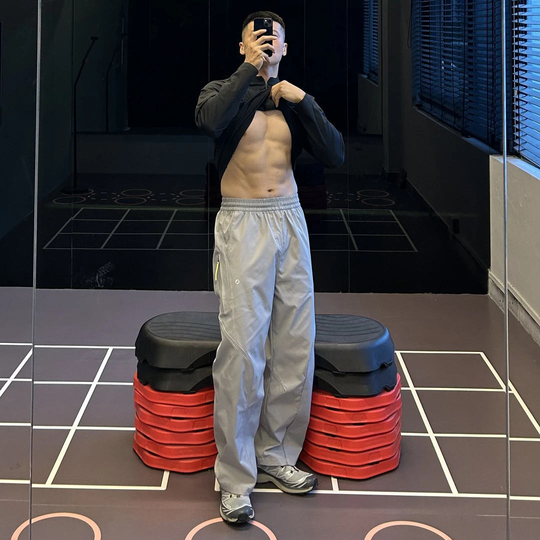 IRONTRAP户外防泼水长裤撞色织带直筒休闲裤宽松机能冲锋裤秋冬季