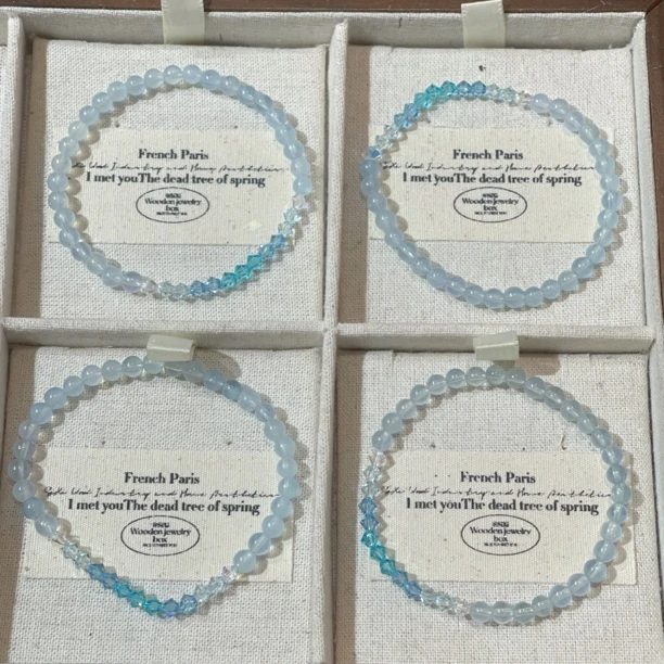 SG3187-［碎蓝］海蓝宝施华洛手串均有色差瑕疵多样发