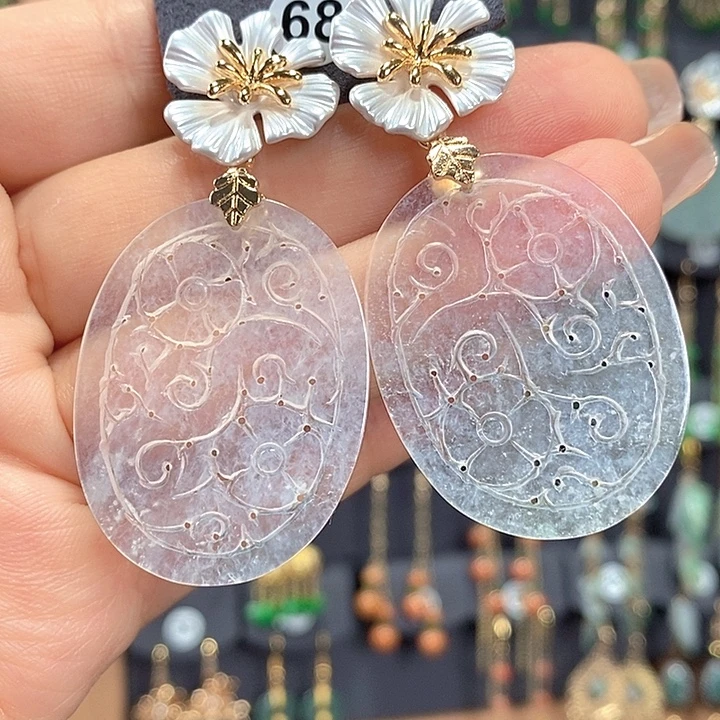 翡翠未镶嵌耳饰翡翠