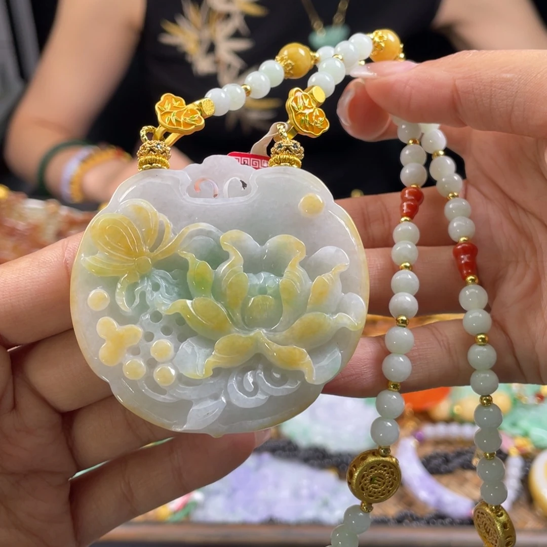 翡翠未镶嵌颈饰代编织