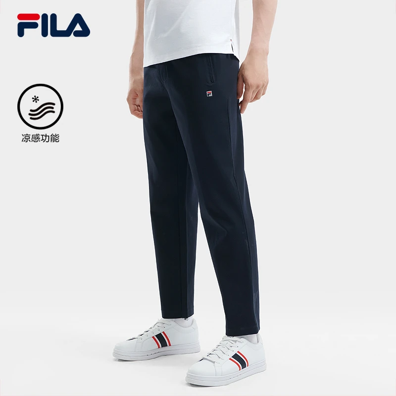 Fila/斐乐男针织长裤凉感透气户外基础休闲直筒裤F11M421604F