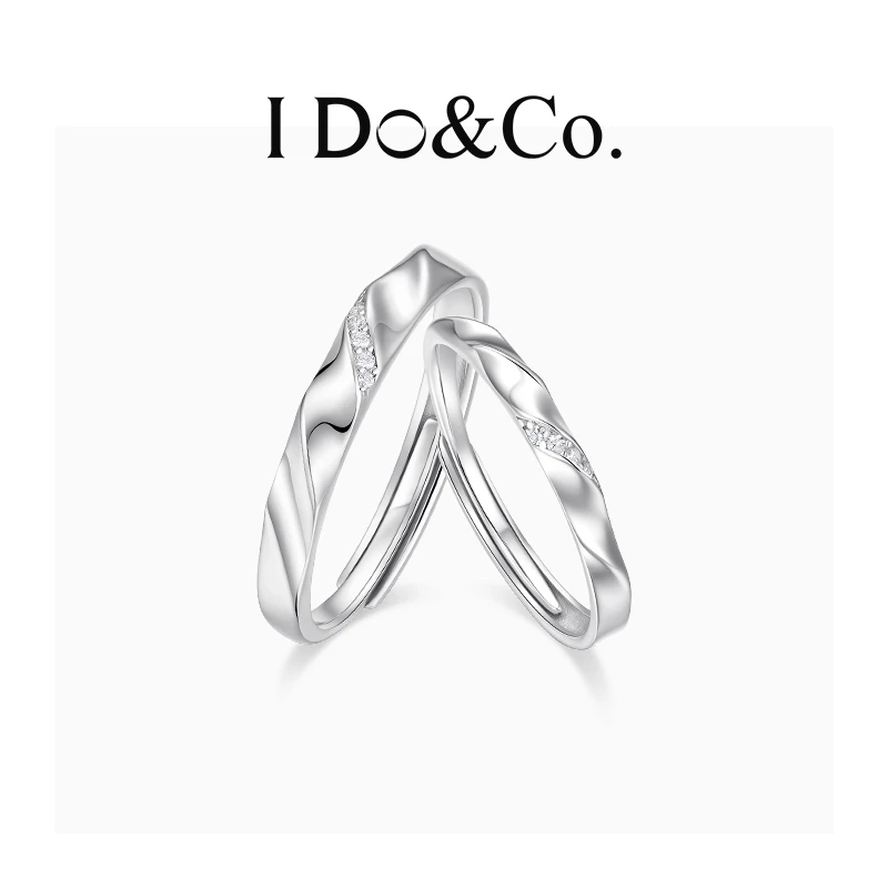 I Do&Co. 925银戒指 相伴情侣对戒 轻奢小众时尚款单戒礼物送女友