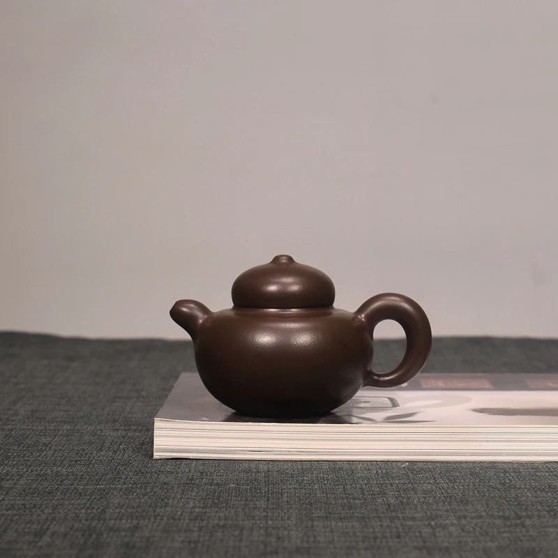 何道洪徒弟范戎小容量莲子壶紫砂壶葫玉壶紫泥全手工大号茶壶制