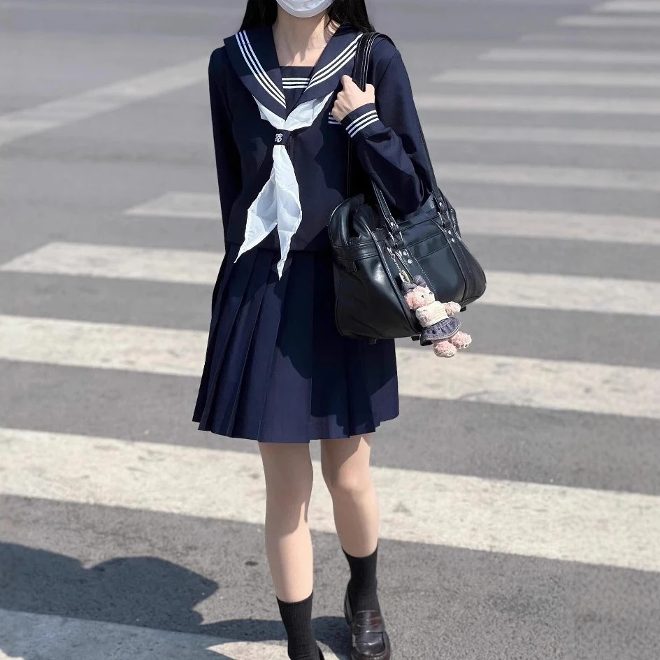 绀三本基础款日系学院风JK制服水手服套装