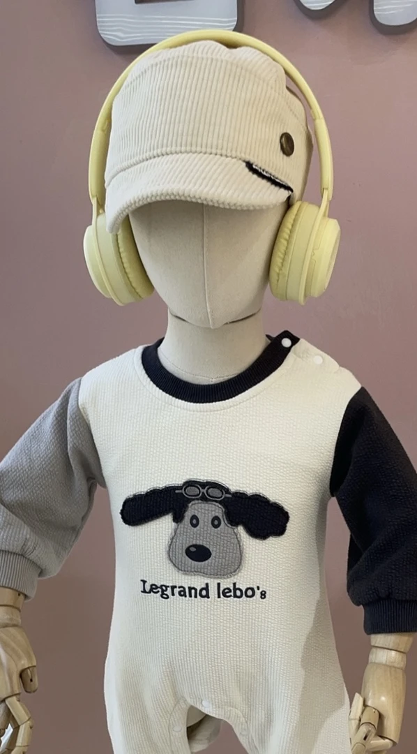 220双家小熊泡芙长袖对开哈衣珍珠米5057036    2-10