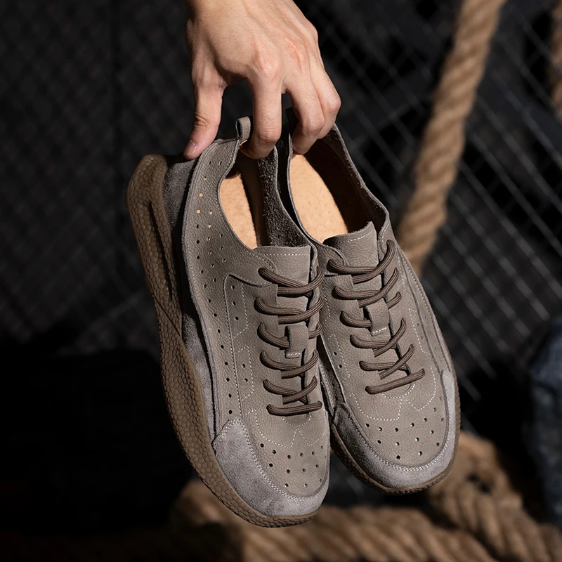 男士夏季透气真皮时尚韩版运动风潮流纯色休闲皮鞋低帮男鞋3257